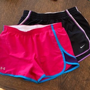 Two Dri-Fit Shorts (Nike and Under Armor)